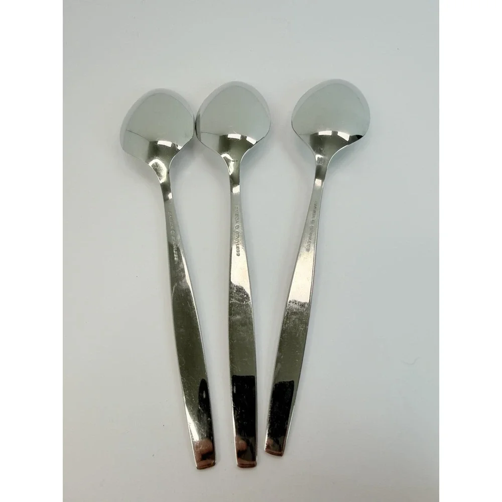 Set of 3 SERVING SPOONS Oneida Heirloom Stainless WILL O' WISP Pattern Flatware